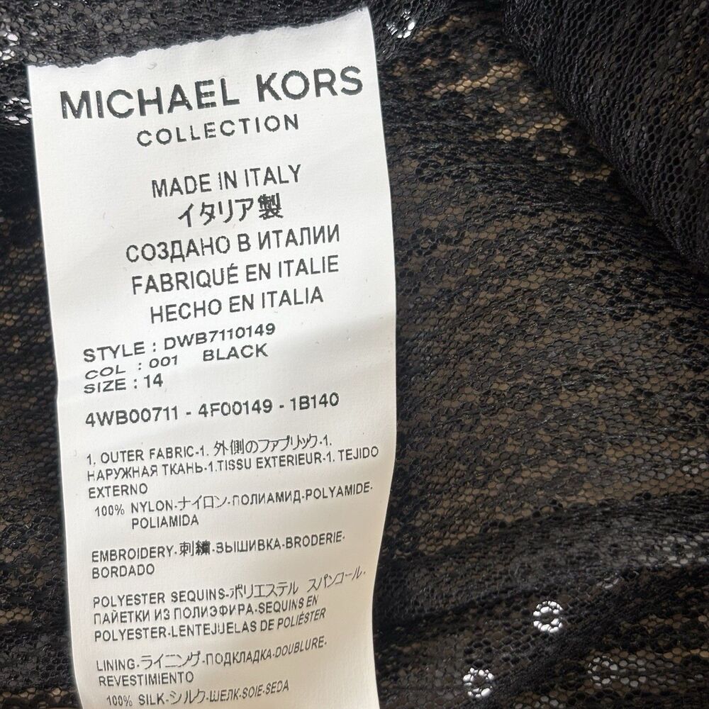 Michael Kors Collection Black Sequin Button-Up Top Womens Size 14 Italy - Picture 5 of 16